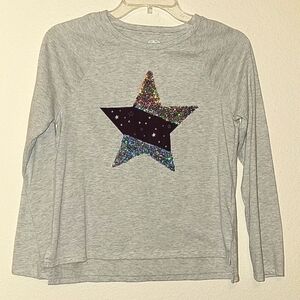 Athletic Works Girls Long Sleeve Tee, Size  L (10-12) Plus, Grey, NWOT